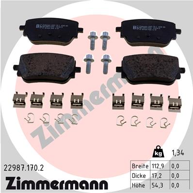 Kit pastiglie freno, Freno a disco - 22987.170.2 ZIMMERMANN