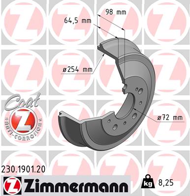 Brake Drum - 230.1901.20 ZIMMERMANN
