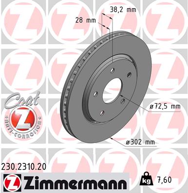 Brake Disc - 230.2310.20 ZIMMERMANN