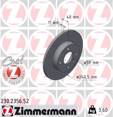 Bremsscheibe - 230.2356.52 ZIMMERMANN