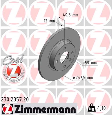 Brake Disc - 230.2357.20 ZIMMERMANN