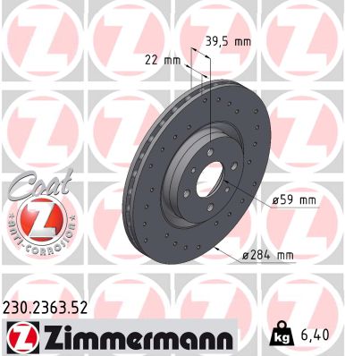Brake Disc - 230.2363.52 ZIMMERMANN