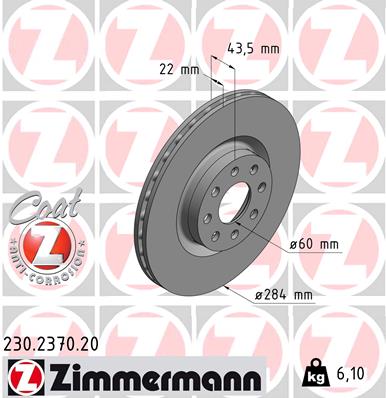 Brake Disc - 230.2370.20 ZIMMERMANN