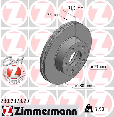 stabdžių diskas - 230.2373.20 ZIMMERMANN