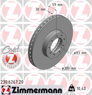 Brake Disc - 230.6267.20 ZIMMERMANN