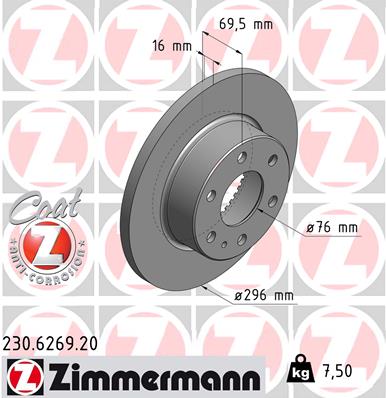 Brake Disc - 230.6269.20 ZIMMERMANN