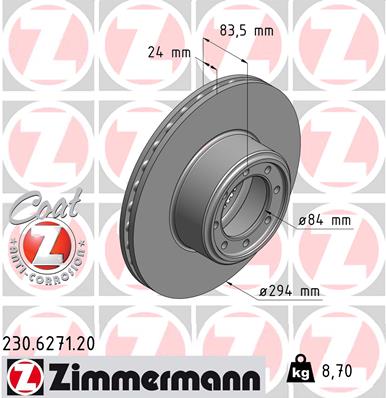 Brake Disc - 230.6271.20 ZIMMERMANN