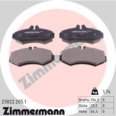 Kit pastiglie freno, Freno a disco - 23022.205.1 ZIMMERMANN