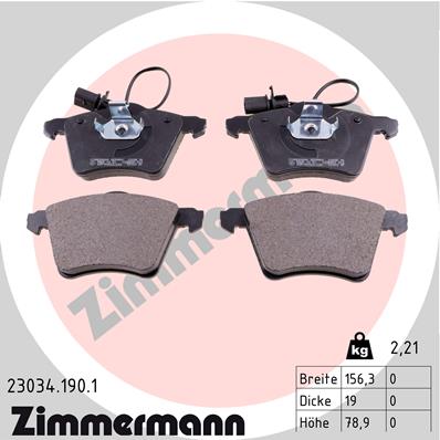 Brake Pad Set, disc brake - 23034.190.1 ZIMMERMANN