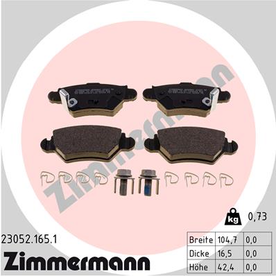 Kit pastiglie freno, Freno a disco - 23052.165.1 ZIMMERMANN