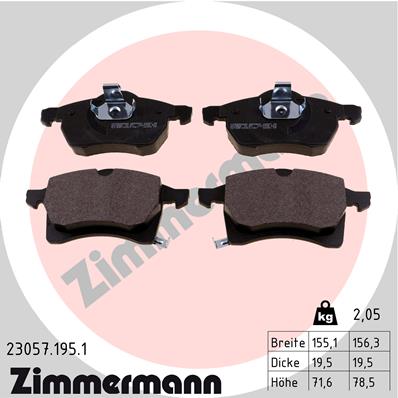 Kit pastiglie freno, Freno a disco - 23057.195.1 ZIMMERMANN
