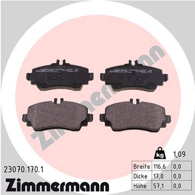 Kit pastiglie freno, Freno a disco - 23070.170.1 ZIMMERMANN