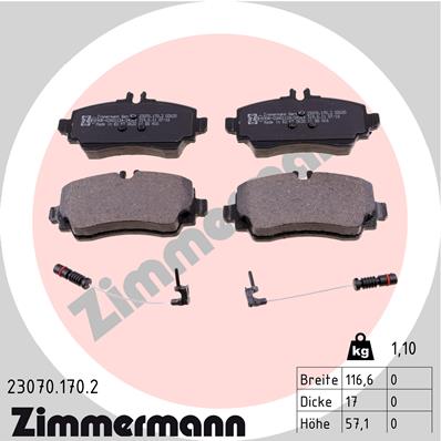 Kit pastiglie freno, Freno a disco - 23070.170.2 ZIMMERMANN