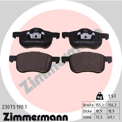Kit pastiglie freno, Freno a disco - 23073.190.1 ZIMMERMANN