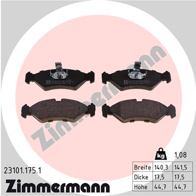 Brake Pad Set, disc brake - 23101.175.1 ZIMMERMANN