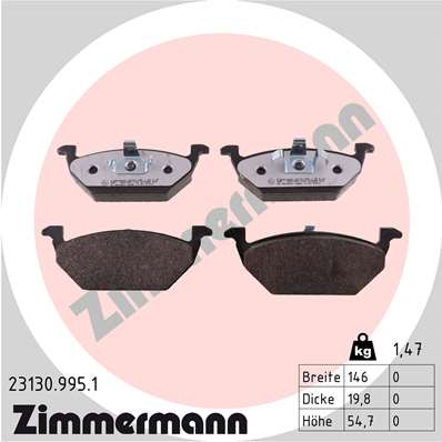 Kit pastiglie freno, Freno a disco - 23130.995.1 ZIMMERMANN