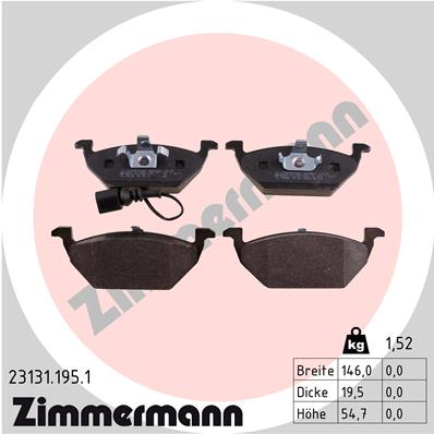 Kit pastiglie freno, Freno a disco - 23131.195.1 ZIMMERMANN