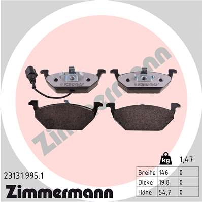 Kit pastiglie freno, Freno a disco - 23131.995.1 ZIMMERMANN