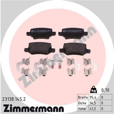 Kit pastiglie freno, Freno a disco - 23138.145.2 ZIMMERMANN