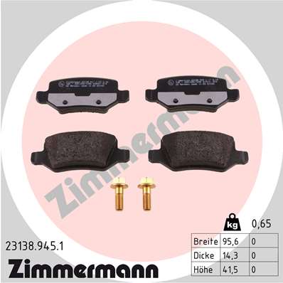 Kit pastiglie freno, Freno a disco - 23138.945.1 ZIMMERMANN