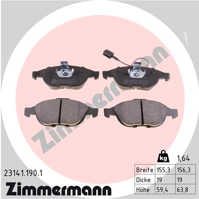 Kit pastiglie freno, Freno a disco - 23141.190.1 ZIMMERMANN