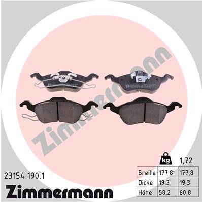 Kit pastiglie freno, Freno a disco - 23154.190.1 ZIMMERMANN