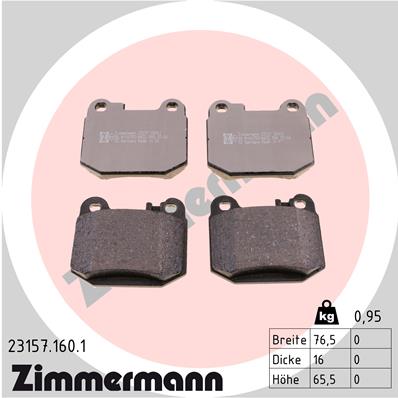 Kit pastiglie freno, Freno a disco - 23157.160.1 ZIMMERMANN