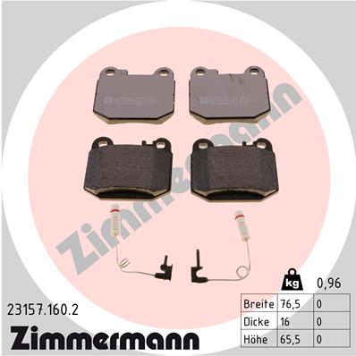 Kit pastiglie freno, Freno a disco - 23157.160.2 ZIMMERMANN