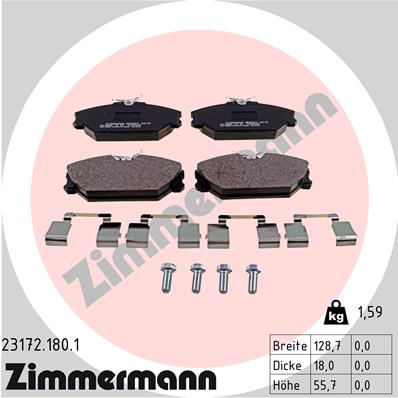 Kit pastiglie freno, Freno a disco - 23172.180.1 ZIMMERMANN