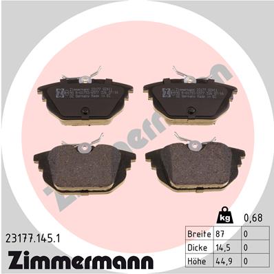 Brake Pad Set, disc brake - 23177.145.1 ZIMMERMANN