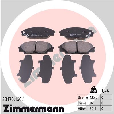 Brake Pad Set, disc brake - 23178.160.1 ZIMMERMANN