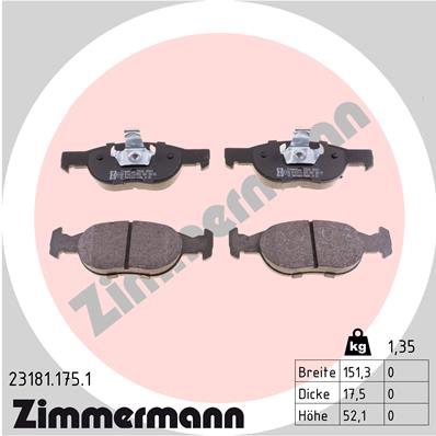 Kit pastiglie freno, Freno a disco - 23181.175.1 ZIMMERMANN