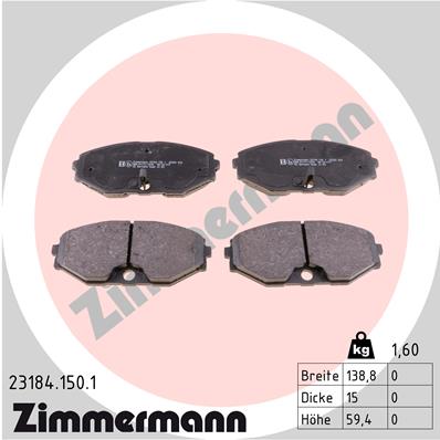 Kit pastiglie freno, Freno a disco - 23184.150.1 ZIMMERMANN