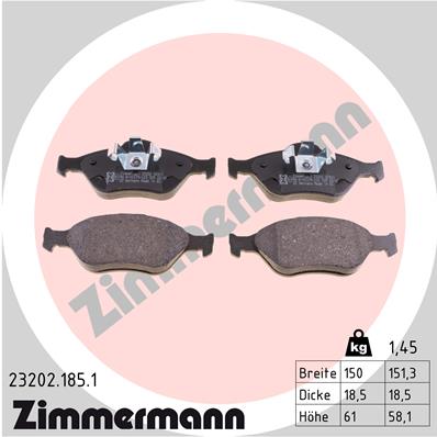 Kit pastiglie freno, Freno a disco - 23202.185.1 ZIMMERMANN