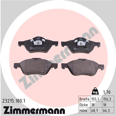 Brake Pad Set, disc brake - 23215.180.1 ZIMMERMANN