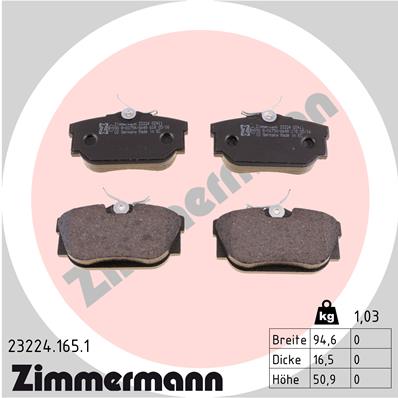 Brake Pad Set, disc brake - 23224.165.1 ZIMMERMANN