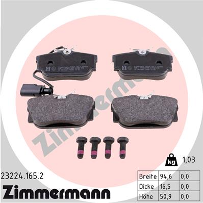 Brake Pad Set, disc brake - 23224.165.2 ZIMMERMANN