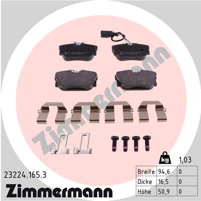 Brake Pad Set, disc brake - 23224.165.3 ZIMMERMANN