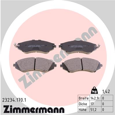 Kit pastiglie freno, Freno a disco - 23234.170.1 ZIMMERMANN