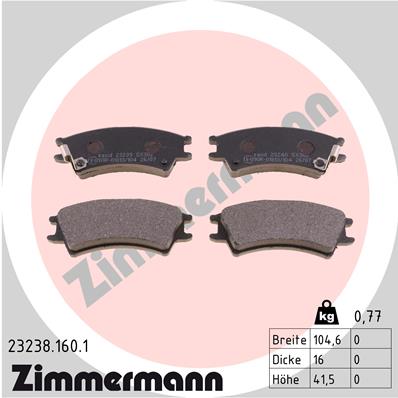Brake Pad Set, disc brake - 23238.160.1 ZIMMERMANN