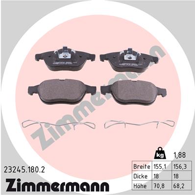 Kit pastiglie freno, Freno a disco - 23245.180.2 ZIMMERMANN