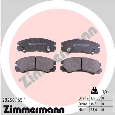 Brake Pad Set, disc brake - 23250.165.1 ZIMMERMANN