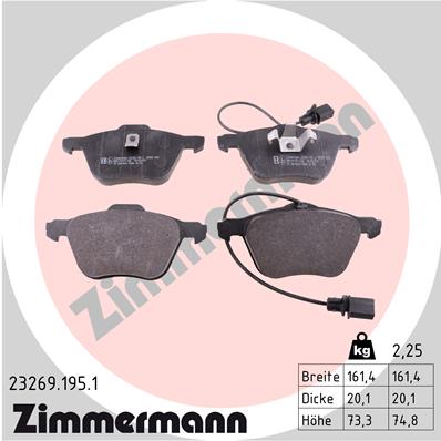 Brake Pad Set, disc brake - 23269.195.1 ZIMMERMANN