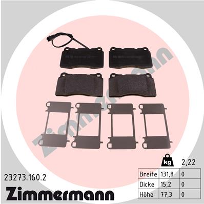 Brake Pad Set, disc brake - 23273.160.2 ZIMMERMANN