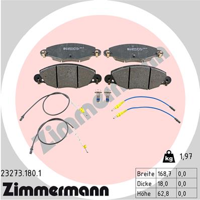 Brake Pad Set, disc brake - 23273.180.1 ZIMMERMANN