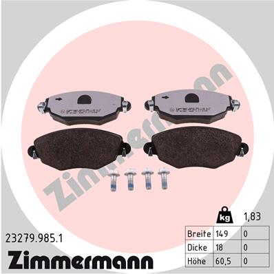 Brake Pad Set, disc brake - 23279.985.1 ZIMMERMANN