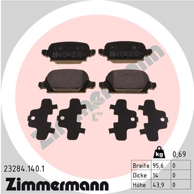 Brake Pad Set, disc brake - 23284.140.1 ZIMMERMANN