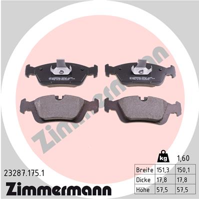 Brake Pad Set, disc brake - 23287.175.1 ZIMMERMANN