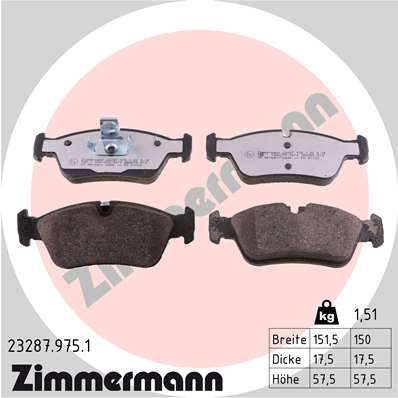 Brake Pad Set, disc brake - 23287.975.1 ZIMMERMANN