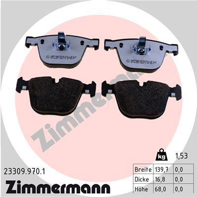stabdžių trinkelių rinkinys, diskinis stabdys - 23309.970.1 ZIMMERMANN